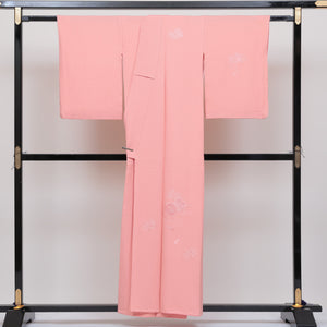 リサイクル着物 訪問着（付け下げ）袷 身丈151cm ピンク系 刺繍 正絹