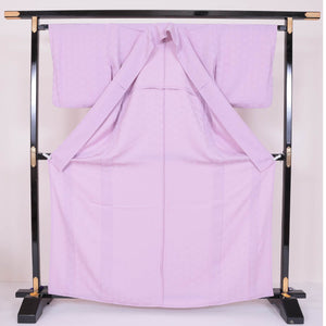 リサイクル着物 色無地 単衣 身丈163cm 紫系 洗える着物 一つ紋 美品