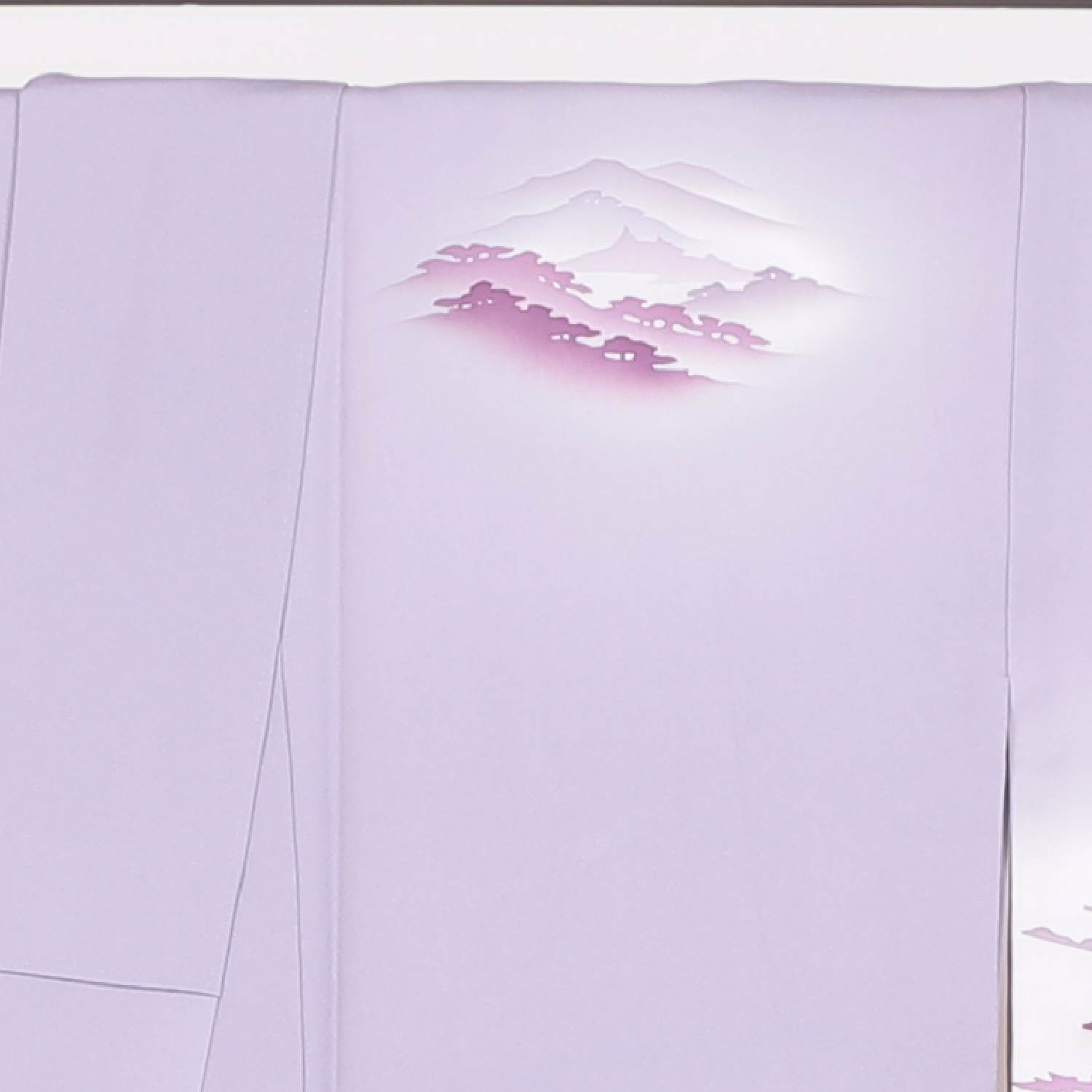 訪問着 袷 身丈159cm 裄62cm 正絹 紫系 Sランク 雲 山 風景柄 1212232000031