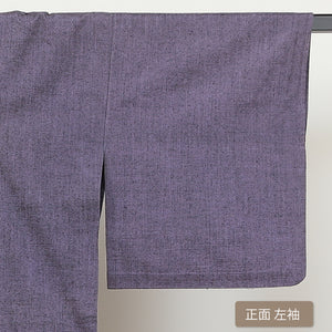 紬 単衣 身丈146cm 裄62cm 正絹 紫系 Aランク 真綿紬 1216003173120
