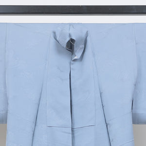色無地 単衣 身丈152cm 青系 正絹 優品 一つ紋 リサイクル着物 1214321700044