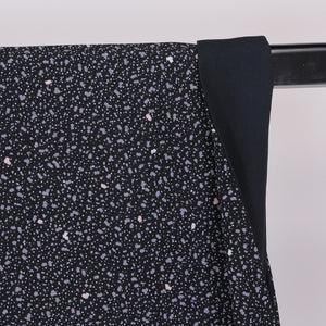 リサイクル着物 小紋 袷 身丈152cm 黒系 洗える着物 美品 しつけ糸