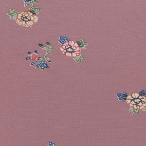 小紋 袷 身丈155cm ピンク系 正絹 優品  しつけ糸付 花柄 リサイクル着物 1215331300175