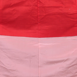 アンティーク着物 紬 袷 身丈150cm 裄丈～62cm 赤系 正絹 優品 花 1216321200107