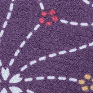 小紋 袷 身丈155cm 紫系 洗える着物 美品 ゆらぎ麻の葉 1215232000215