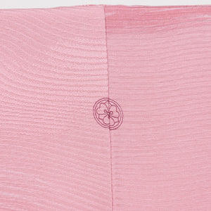 リサイクル着物 色無地 袷 身丈153cm ピンク系 正絹 一つ紋 丸に陰剣片