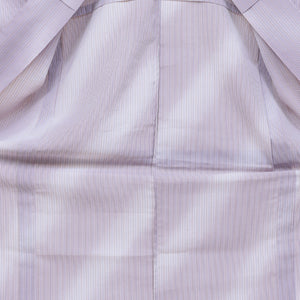小紋 単衣 身丈161cm 紫系 洗える着物 子持ち縞 優品  1215342000257