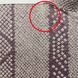 リサイクル着物 総絞り小紋 幾何学 正絹 美品 袷 身丈155.5cm 紫