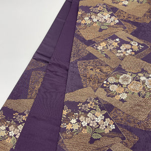 正絹　名古屋帯　新品未使用　仕立て上がり　紫　パープル　濃淡